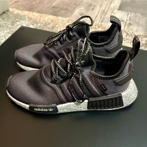 EUC Adidas NMD_R1 RARE Running Shoes Sneakers Women’s 8 Darkish Grey Black Brown